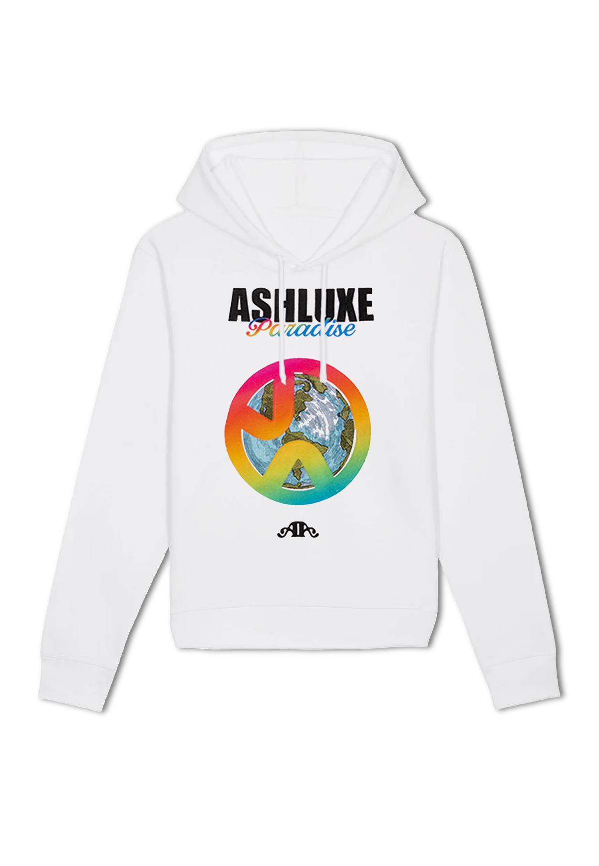 Ashluxe Embroidered Gradient Paradise Hoodie White