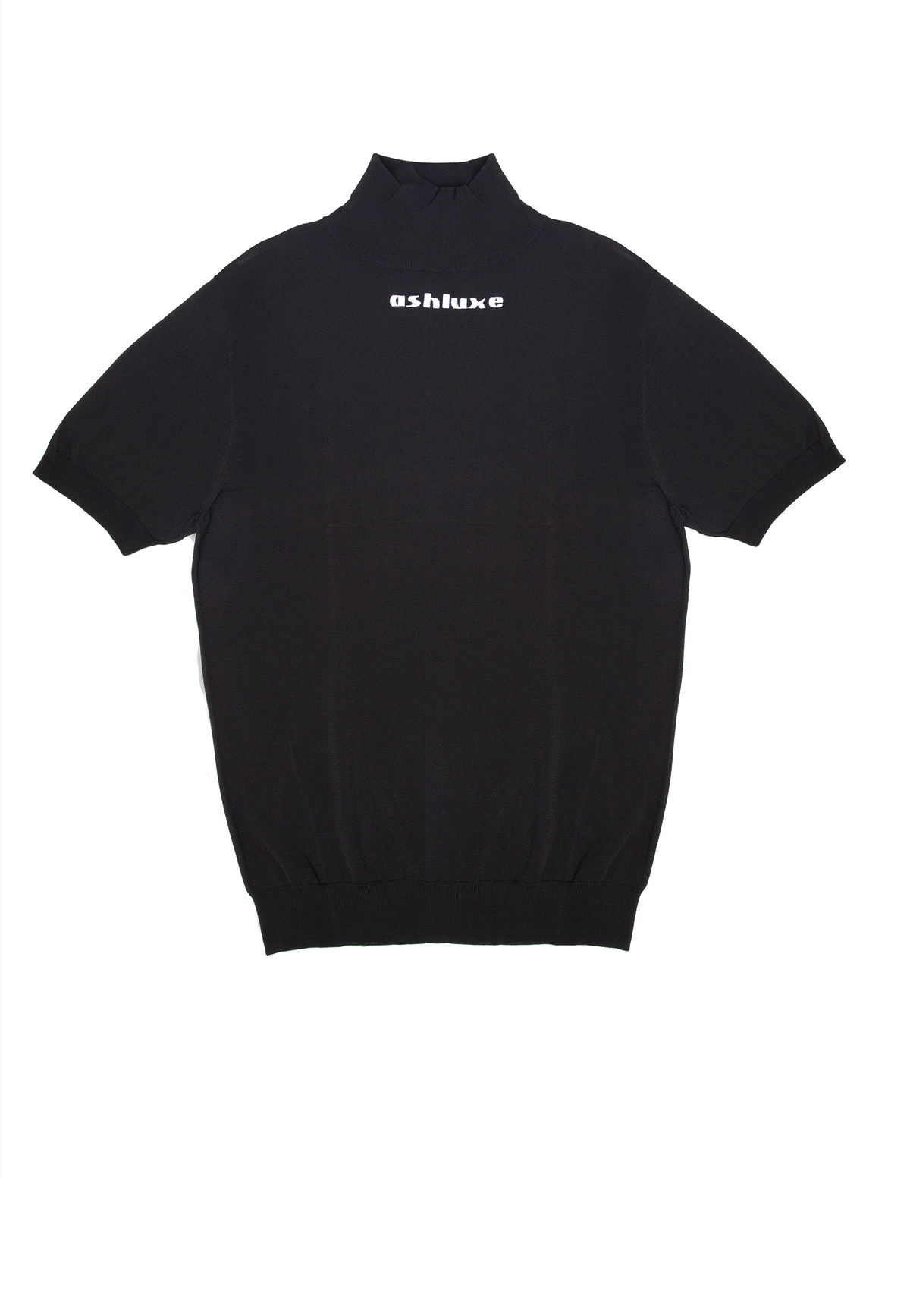 Ashluxe Ribbed Turtleneck Tee Black