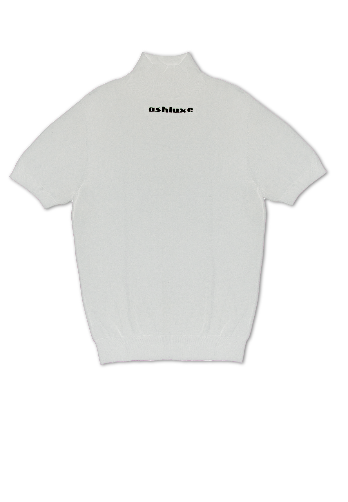 Ashluxe Ribbed Turtleneck Tee White