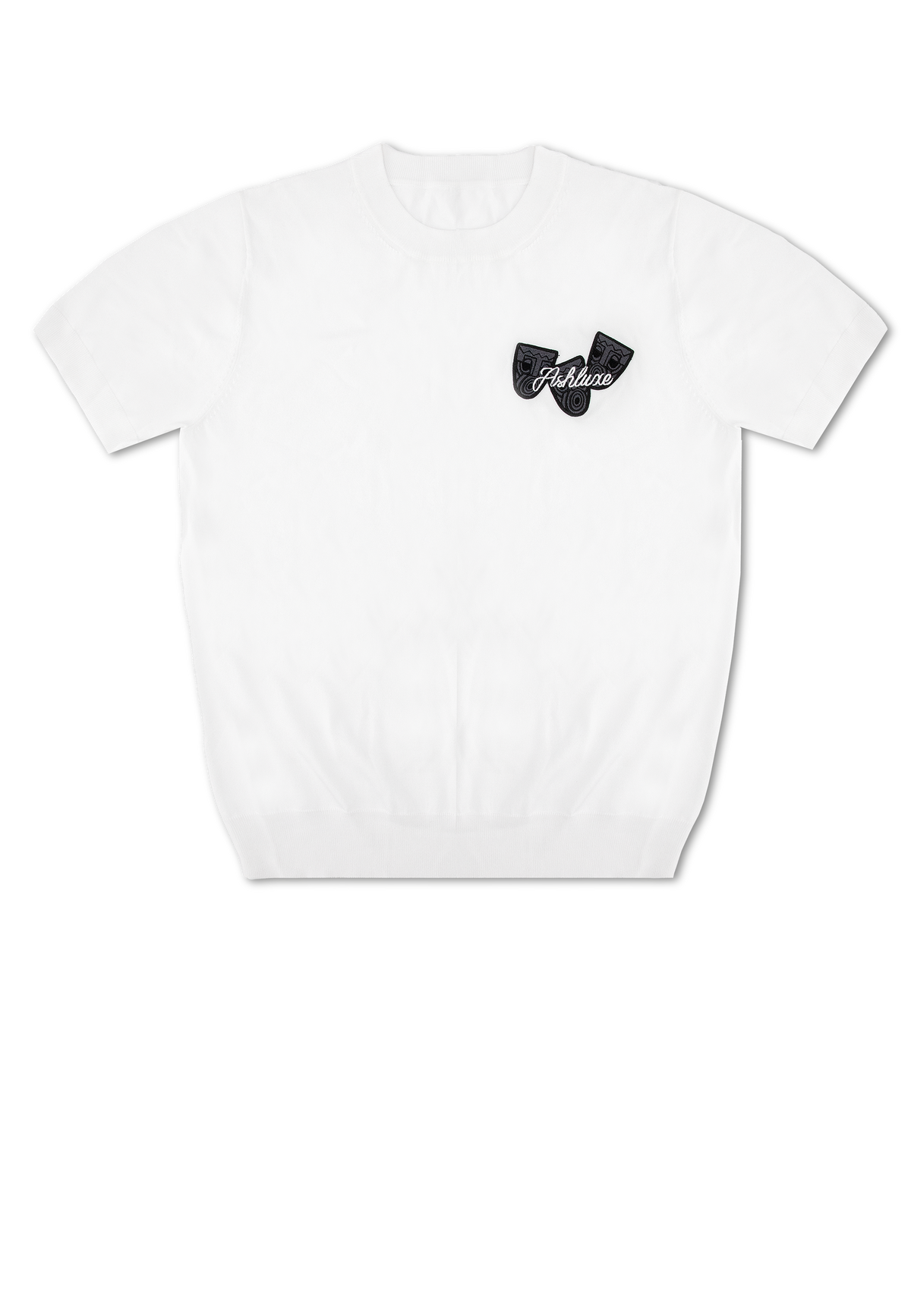 Ashluxe Ribbed Mask badge Tees White